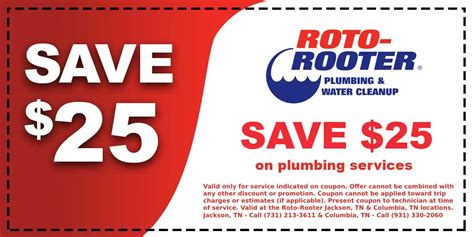 coupons for roto rooter plumbing.